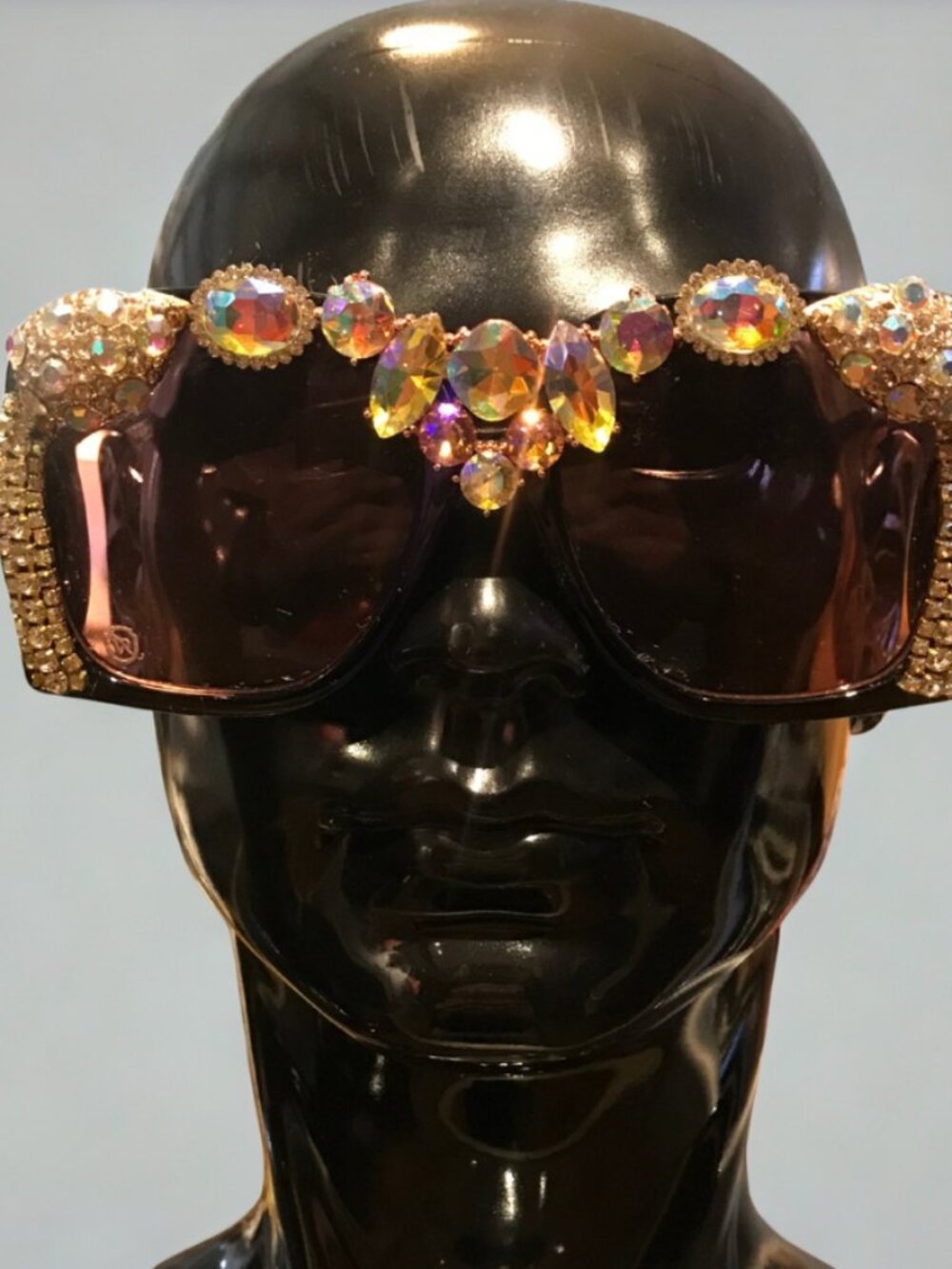 Oversized Crystal Rhinestone Statement Sunglasses - Picture 2 of 2